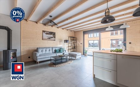 Nowoczesny dom z sauną - ogród i panoramiczne okna dom Lubkowo, Długa