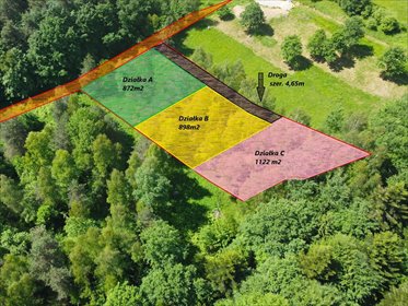działka na sprzedaż 827m2 działka Maków Podhalański