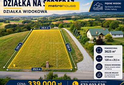 Sprzedam działkę 36 arów z widokiem na Tatry i Bieszczady działka Kombornia