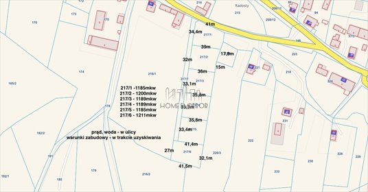 działka na sprzedaż 1211m2 działka Radosty