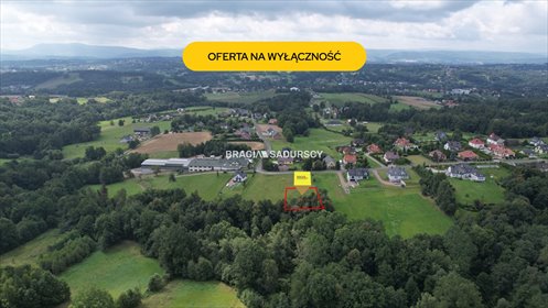 Działka budowlana 803 m² w Sieprawiu - widokowa, media działka Siepraw