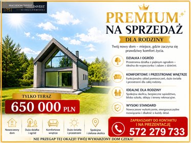 Nowoczesny dom w Dylewie koło Rypina – 90 m2, las, ogród dom Dylewo