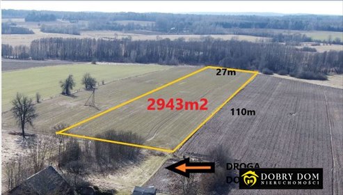 Działka rolna 2943 m² w Staworowie - lasy i łąki działka Staworowo