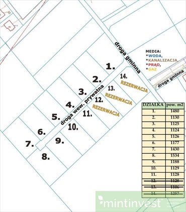 działka na sprzedaż 1534m2 działka Przybiernów