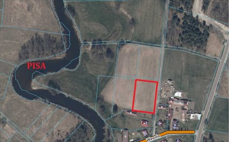 Działka 3003 m² w Serwatkach (z dostępem do rzeki Pisa) działka Serwatki