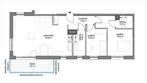 mieszkanie na sprzedaż 79m2 mieszkanie Gdańsk, Brzeźno, Bogumiła Kobieli