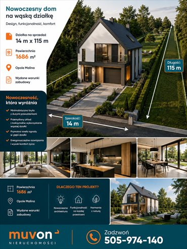 działka na sprzedaż 1700m2 działka Opole, Adama