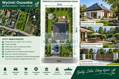 Na sprzedaż działka 1000 m² w Wycinkach Osowskich działka Wycinki Osowskie