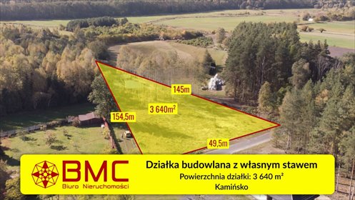 działka na sprzedaż 3640m2 działka Kamińsko