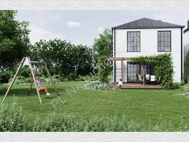 Nowoczesny bliźniak 122m2 z ogrodem, kominkiem i PV dom Milanówek