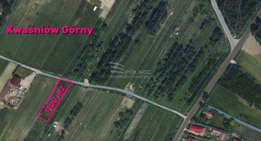 działka na sprzedaż 1100m2 działka Kwaśniów Górny