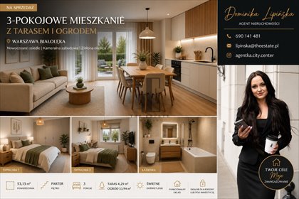Na sprzedaż przestronne 3-pokojowe mieszkanie z ogrodem w Warszawie mieszkanie Warszawa, Białołęka Nowodwory, Sprawna