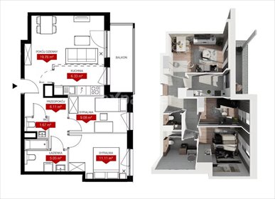 mieszkanie na sprzedaż 59m2 mieszkanie Poznań, Jeżyce, Klemensa Janickiego