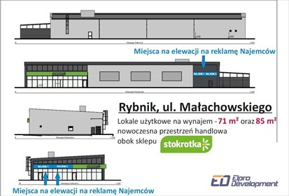 lokal użytkowy na wynajem 85m2 lokal użytkowy Rybnik, Stanisława Małachowskiego