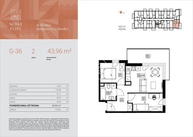 mieszkanie na sprzedaż 44m2 mieszkanie Bydgoszcz, Czyżkówko, Flisacka