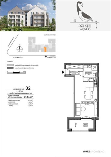 mieszkanie na sprzedaż 33m2 mieszkanie Osielsko, Dzikiej Gęsi