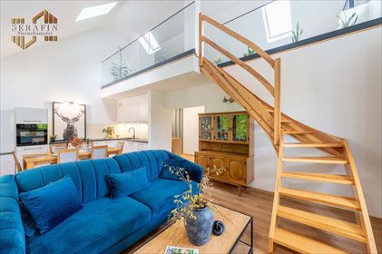 Do sprzedania luksusowy dwupoziomowy apartament 77 m² z wysokim salonem i antresolą mieszkanie Jelenia Góra, Cieplice Śląskie-Zdrój