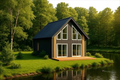 Nowoczesny dom 80 m2 w lekkiej stalowej konstrukcji dom Glincz, Jabłonowa