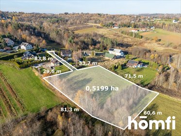 Działka 5199 m² z mediami, Włosań, spokojna okolica działka Włosań, Bajeczna