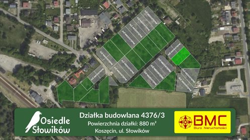 działka na sprzedaż 880m2 działka Koszęcin, Słowików