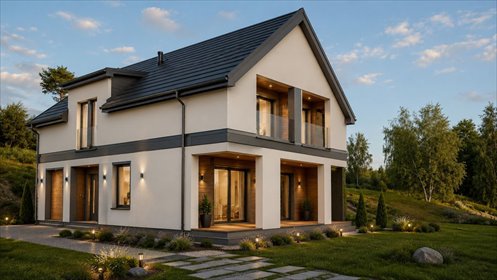 Nowoczesny dom w Hermanowej, 154 m², stan surowy dom Hermanowa