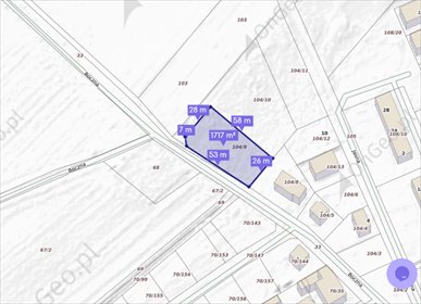 działka na sprzedaż 1723m2 działka Niechanowo, Boczna