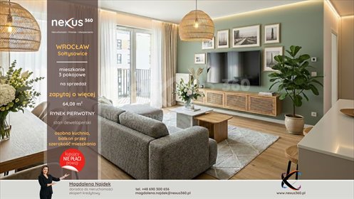 mieszkanie na sprzedaż 64m2 mieszkanie Wrocław, Sołtysowice, Sołtysowice, Lothara Herbsta