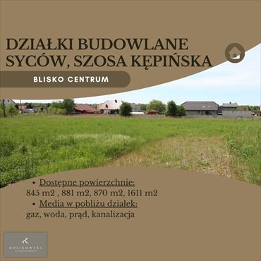 Działki pod zabudowę mieszkaniową - 1611 m² w Sycowie działka Syców