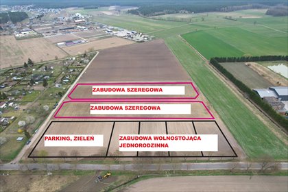 Działki pod szeregówkę 250 m² – płaskie, z możliwością podłączenia działka Budzyń