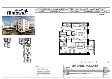 mieszkanie na sprzedaż 53m2 mieszkanie Bydgoszcz, Bartodzieje Małe, Filmowa