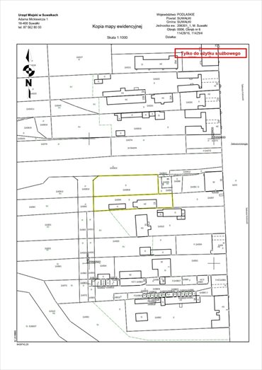 działka na sprzedaż 1546m2 działka Suwałki, Tadeusza Kościuszki