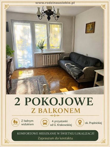 Dwupokojowe mieszkanie z balkonem i dużą kuchnią w Krowodrzy mieszkanie Kraków, Krowodrza, Zdrowa