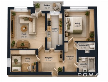 Zapraszam do mieszkania 61,5 m² przy Parku Trzy Wzgórza mieszkanie Wodzisław Śląski, Przemysława