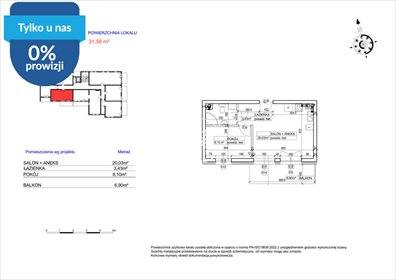 Dwupokojowe mieszkanie na sprzedaż w Bocianowie, 32 m2 mieszkanie Bydgoszcz, Bocianowo, Hetmańska