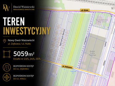 Działka inwestycyjna 5059 m² z możliwością zabudowy szeregowej działka Nowy Dwór Mazowiecki