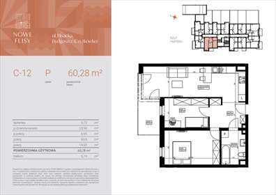 mieszkanie na sprzedaż 60m2 mieszkanie Bydgoszcz, Czyżkówko, Flisacka