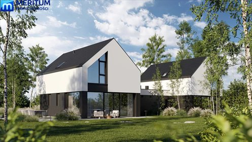 Nowoczesny dom bliźniaczy 131,72 m2 z garażem, ogródkiem dom Kaleń-Towarzystwo