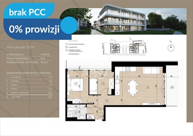 Nowoczesne 3-pokojowe mieszkanie z ogródkiem i garażem mieszkanie Bydgoszcz, Czyżkówko, Siedlecka