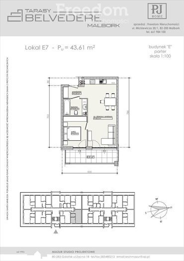 Nowoczesne 2-pokojowe mieszkanie z balkonem 9 m² (Malbork) mieszkanie Malbork, Mazurów