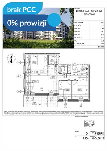 Przestronne 4-pokojowe mieszkanie z balkonem i widokiem mieszkanie Bydgoszcz, Fordon, Fordońska