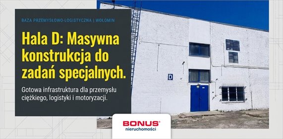 Na wynajem magazyn 1900 m² z infrastrukturą przemysłową magazyn Wołomin