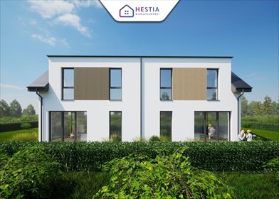 Nowoczesny bliźniak z ogrodem i miejscami postojowymi dom Wołczkowo