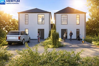 Nowoczesny bliźniak 124m2 z panoramicznymi oknami i wysokimi sufitami dom Milanówek