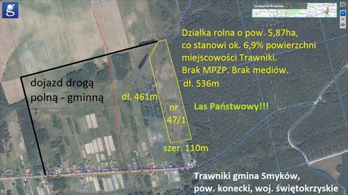 działka na sprzedaż 58700m2 działka Trawniki