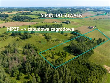 Działka 3000 m² pod dom, las, jeziora, 10 min od Suwałk działka Biała Woda