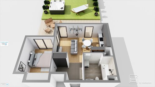 Nowoczesny 2-pokojowy apartament z 100 m² tarasem mieszkanie Kielce, Kielce, Centrum