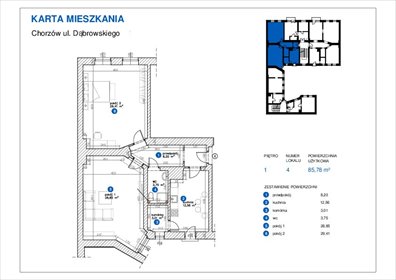 mieszkanie na sprzedaż 86m2 mieszkanie Chorzów, Centrum, Dąbrowskiego