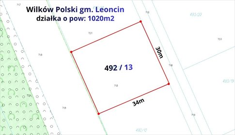 Do sprzedania działka 1020 m² w Wilkowie Polskim działka Wilków Polski