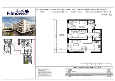 mieszkanie na sprzedaż 58m2 mieszkanie Bydgoszcz, Bartodzieje Małe, Filmowa