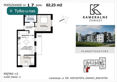 mieszkanie na sprzedaż 62m2 mieszkanie Białystok, Zawady